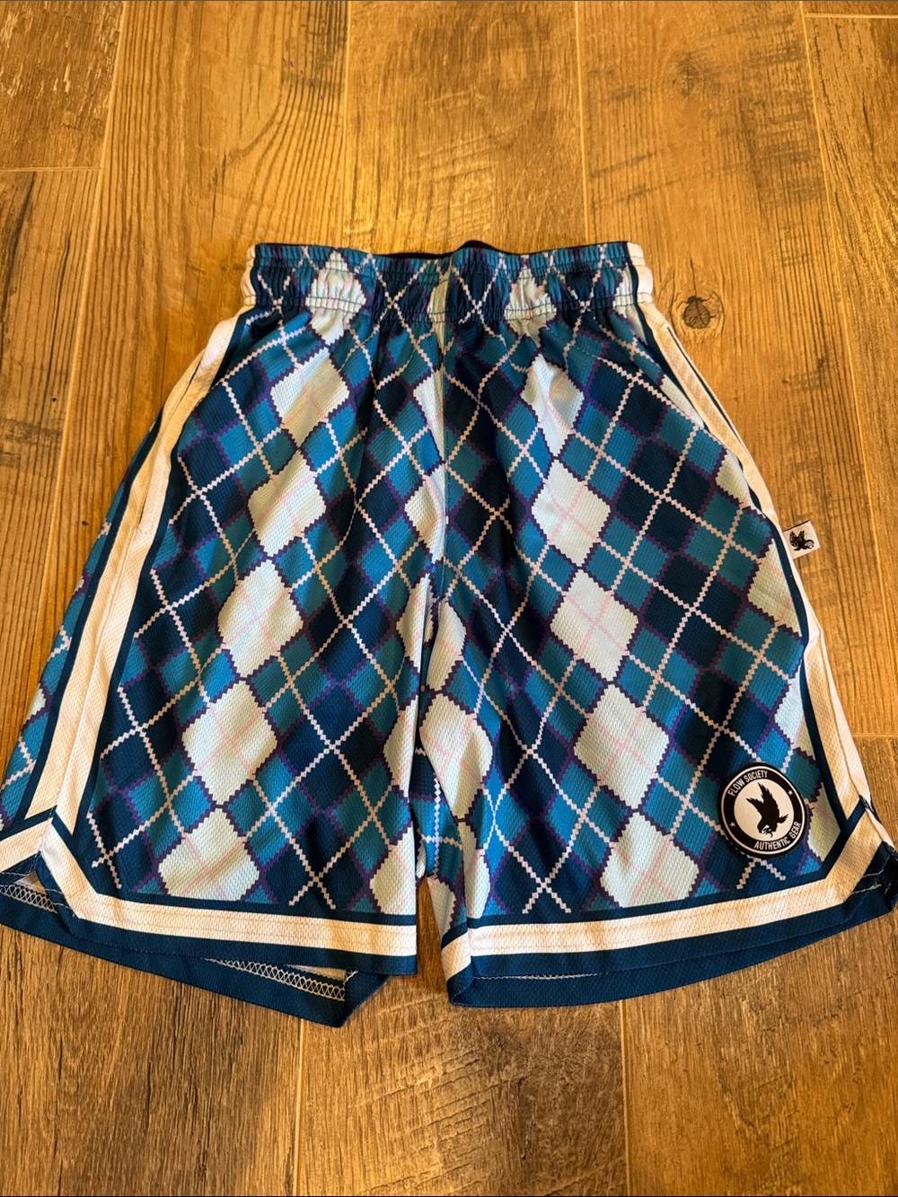 Flow Society Printed Athletic Shorts in Teal and Navy Size Small